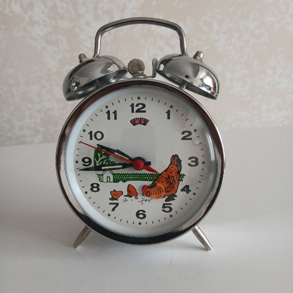 Nostalgic Wind-Up Rooster Alarm Clock Large Size