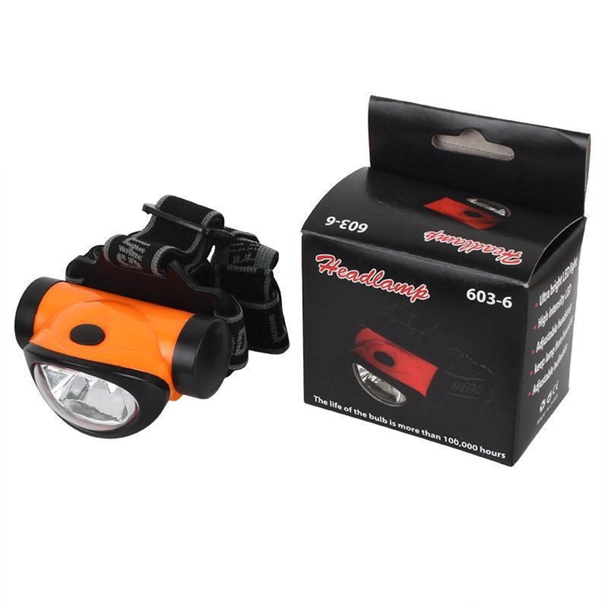 3-Function, 6-LED Pivoting Head Battery-Operated Headlamp (5347)