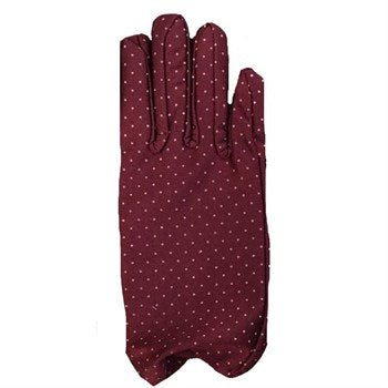 Burgundy Polka Dot Kids' Gloves (5347)