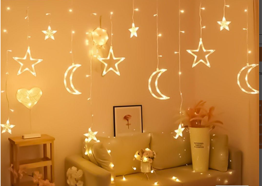 Crescent Star Curtain LED 3m