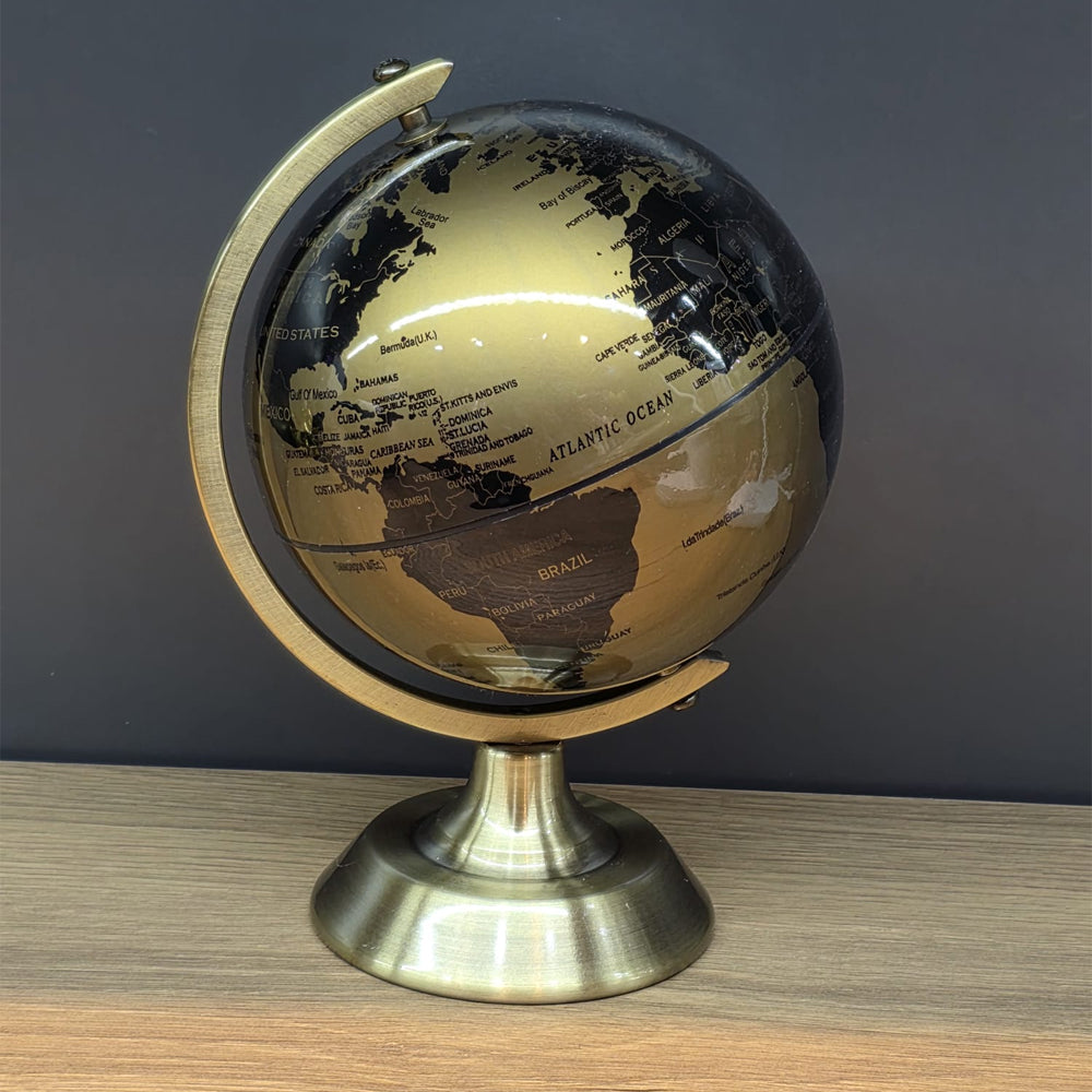 Metal-Legged Gold Globe