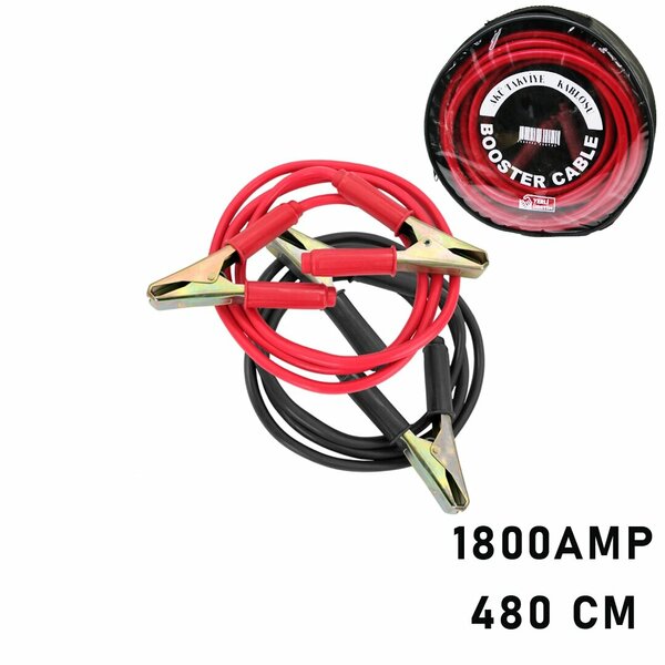 1800 AMPER TIR İÇİN AKÜ TAKVİYE KABLOSU 4.8MT - PENCERELİ BEZ ÇANTALI (5347)