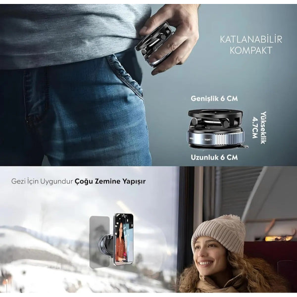 Magnetic Car Phone Holder with Suction Cup