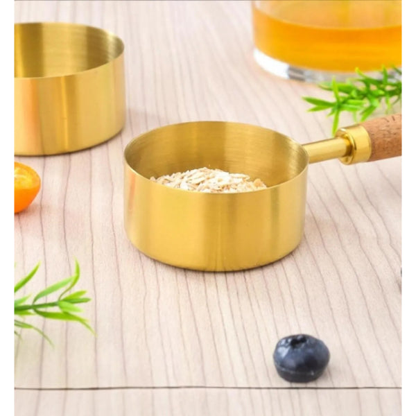 4-Piece Wooden Handle Measuring Spoon Set