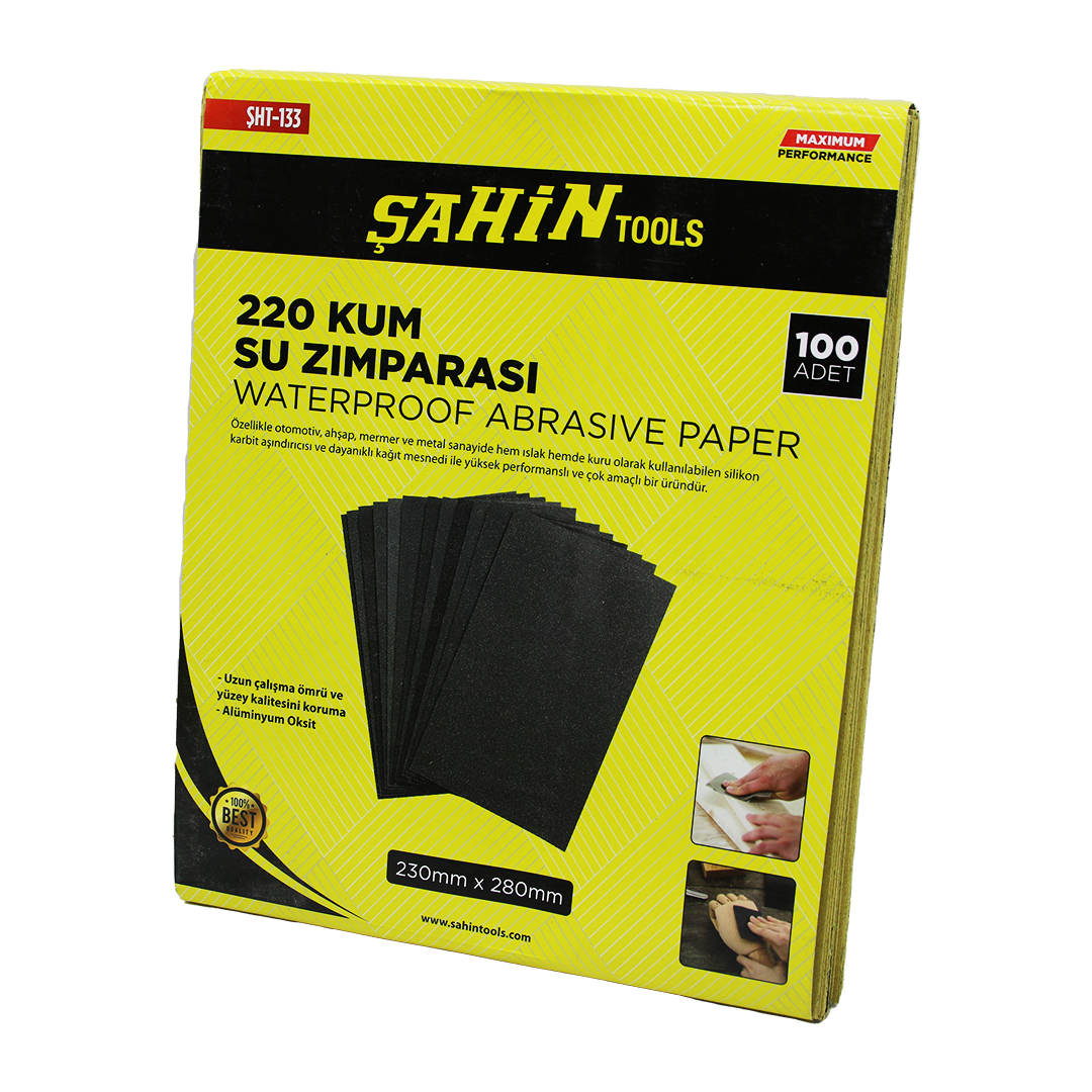 100 PIECES 220 GRIT WET AND DRY SANDPAPER (5347)