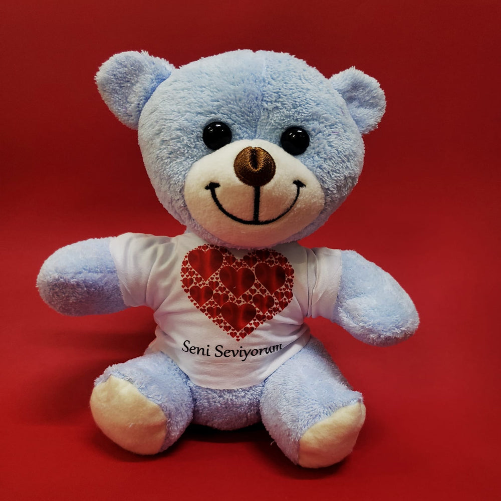 Plush Teddy Bear with "I Love You" Heart T-Shirt