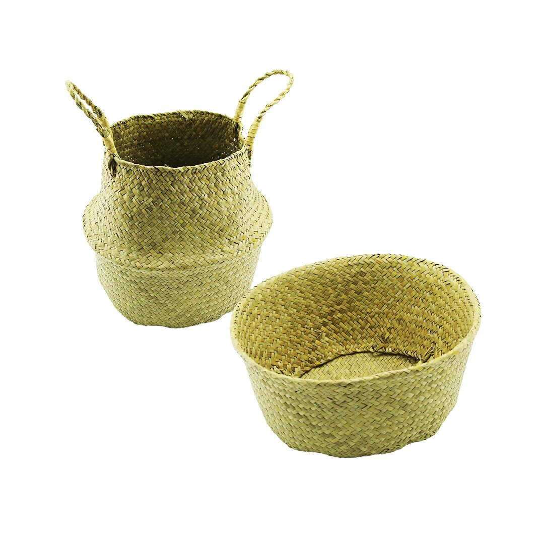 2IN1: KULPLU - KULPSUZ HASIR ORGANİZER SEPET Ç: 33---25CMY:15-30CM (5347)