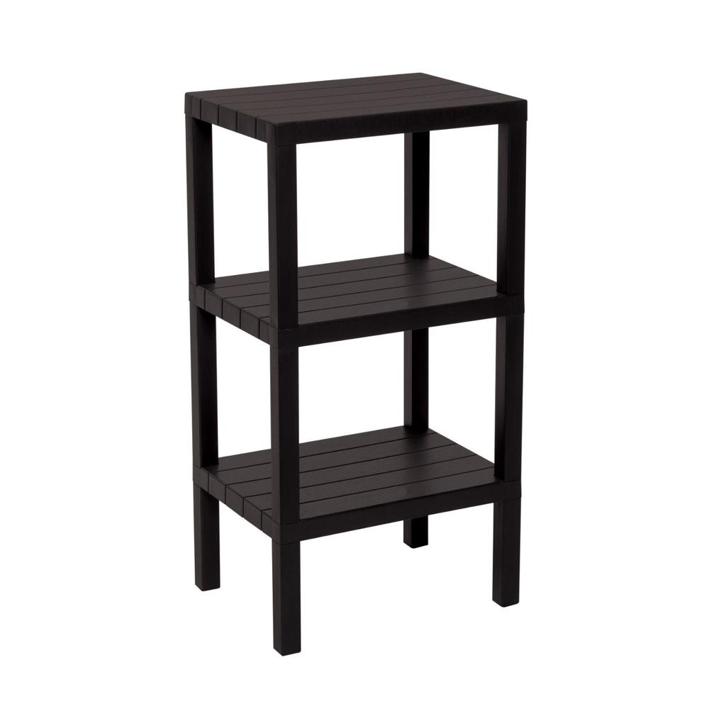 3-TIER BLACK MODULAR UNIT PLASTIC 38x29x74 cm (5347)
