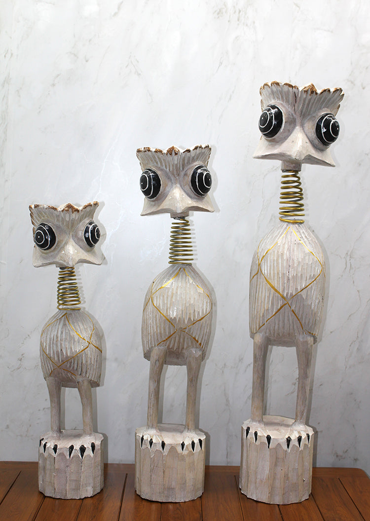 Wooden 3-Piece Ostrich Set 90 cm