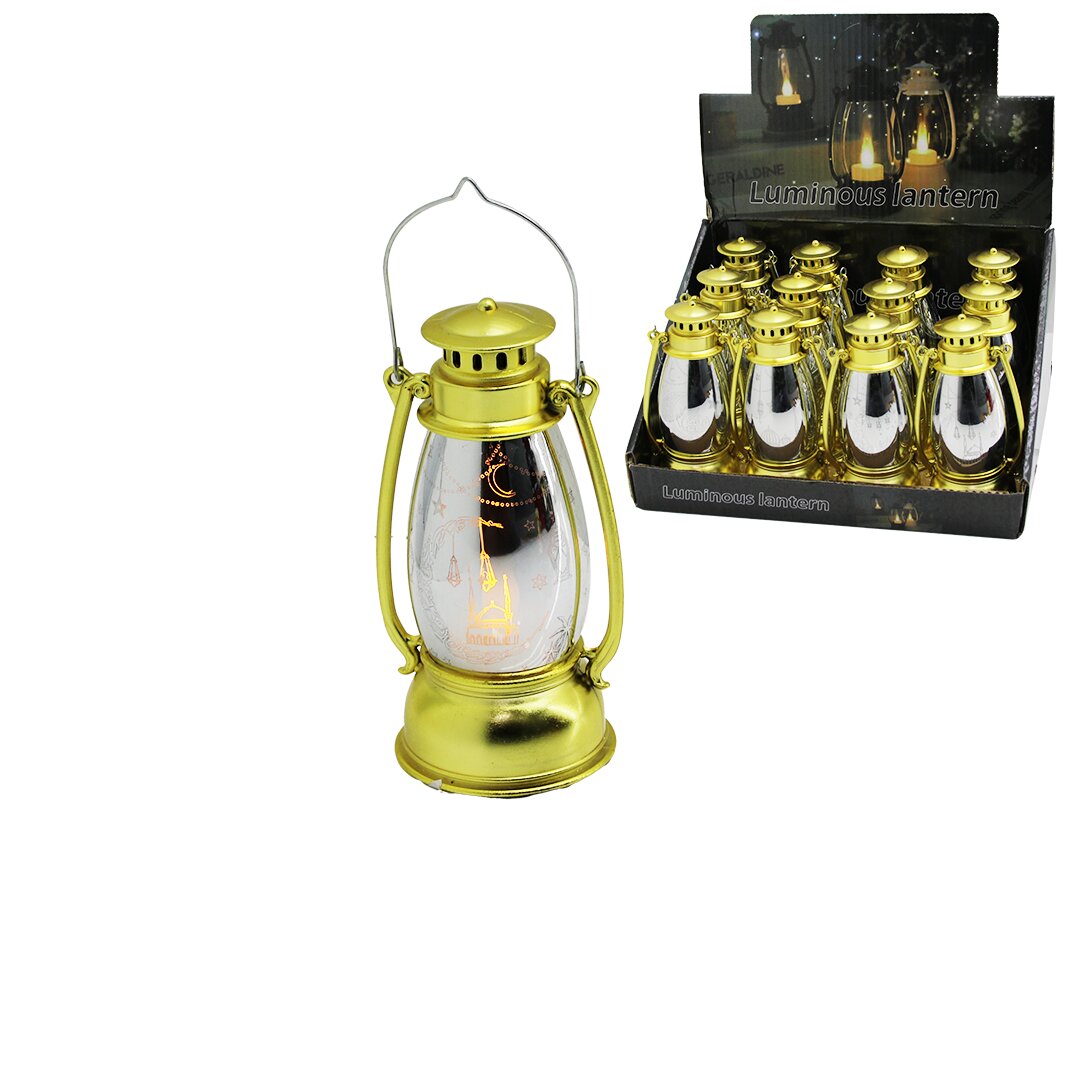 Ramadan-Themed Gold Oil Lamp LED Light