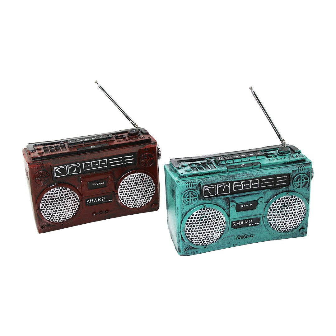 Radyo Tasarımlı Vintage Dekoratif Biblo - Retro Kumbara - Reçine Malzeme