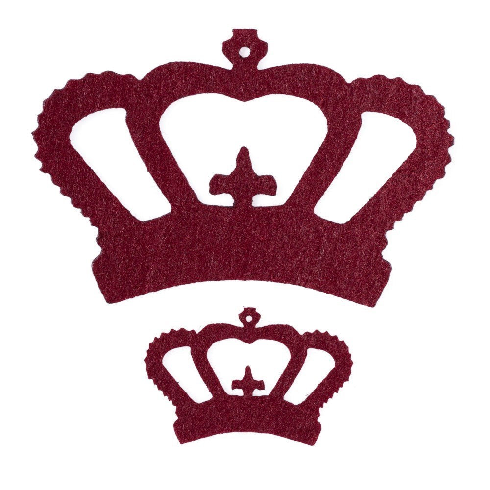 La Mia 10-piece Burgundy Crown Felt Motifs - FS314-M14