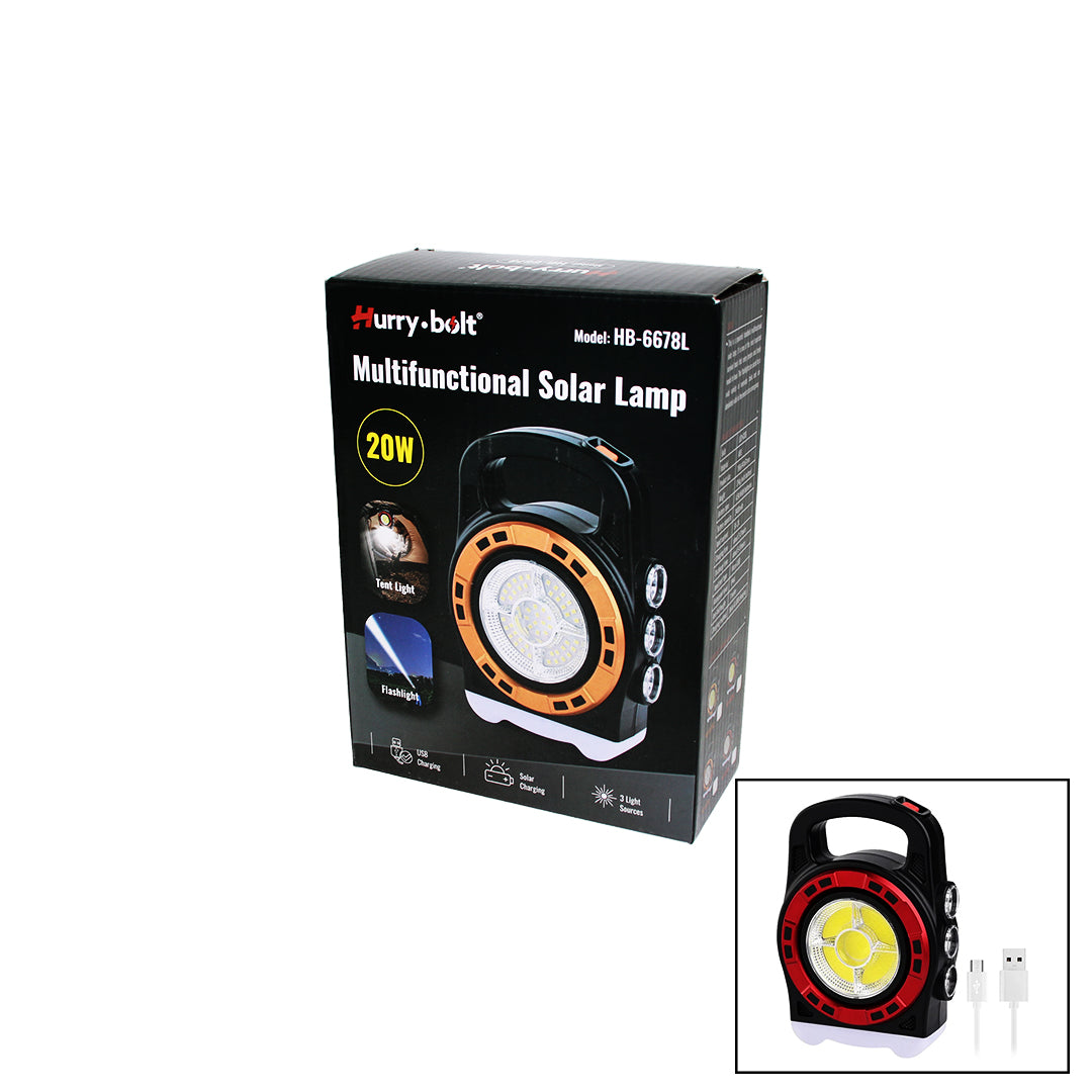 3IN1 20W SOLAR - USB CHARGING FLASHLIGHT - POWERBANK POUCH MODEL (5347)