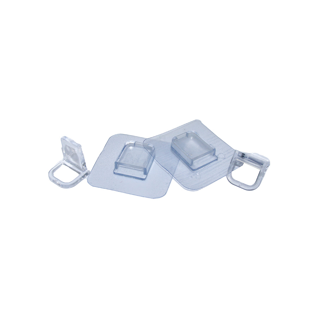 4 PIECES SHELF BRACKET FITTINGS TRANSPARENT PVC ADHESIVE (5347)