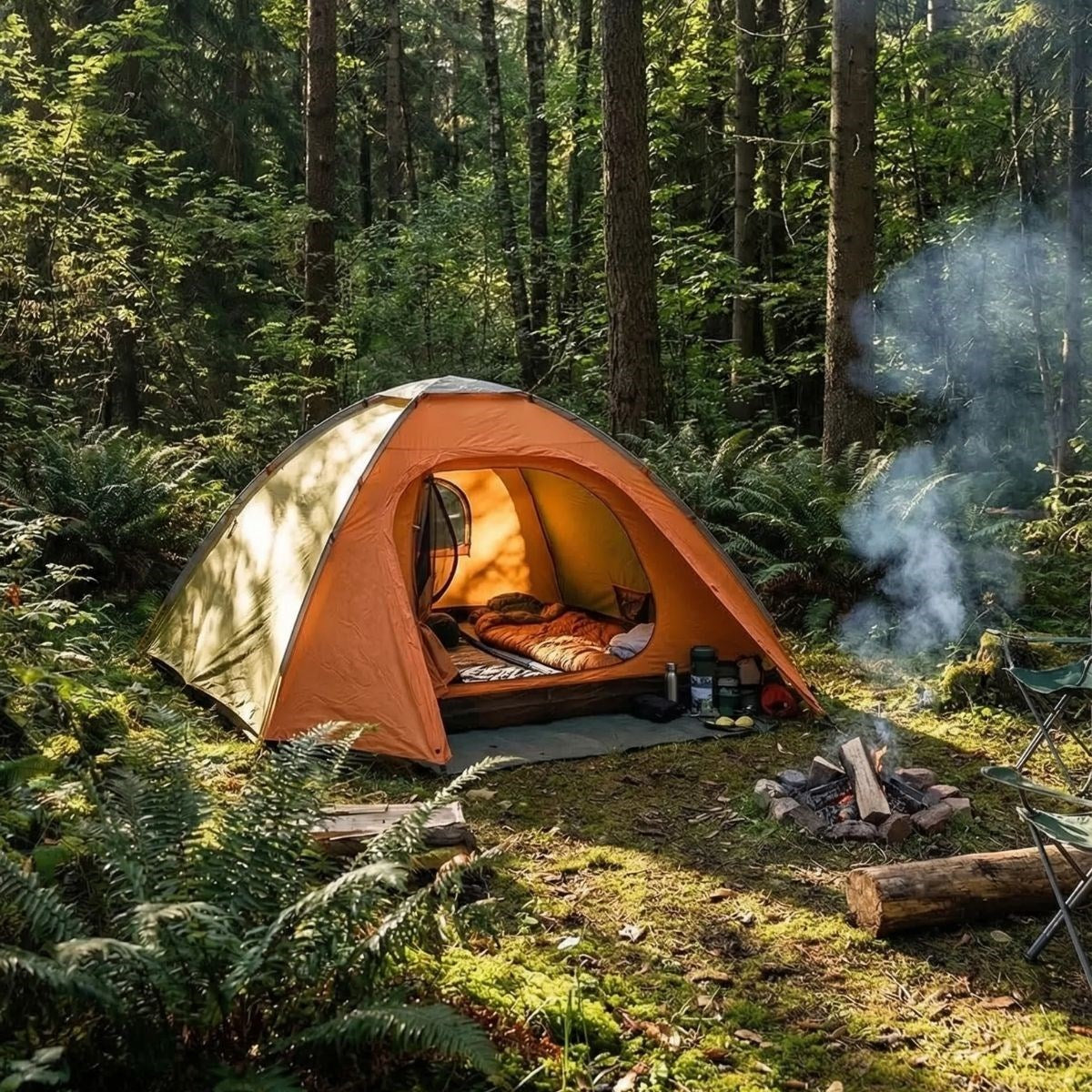 Starixa® 4 Kişilik Yarı Otomatik Kamp Çadırı - Suya Dayanıklı, Hızlı Kurulumlu Outdoor Aile Çadırı, Doğa, Kamp ve Piknik 200x200x135 cm