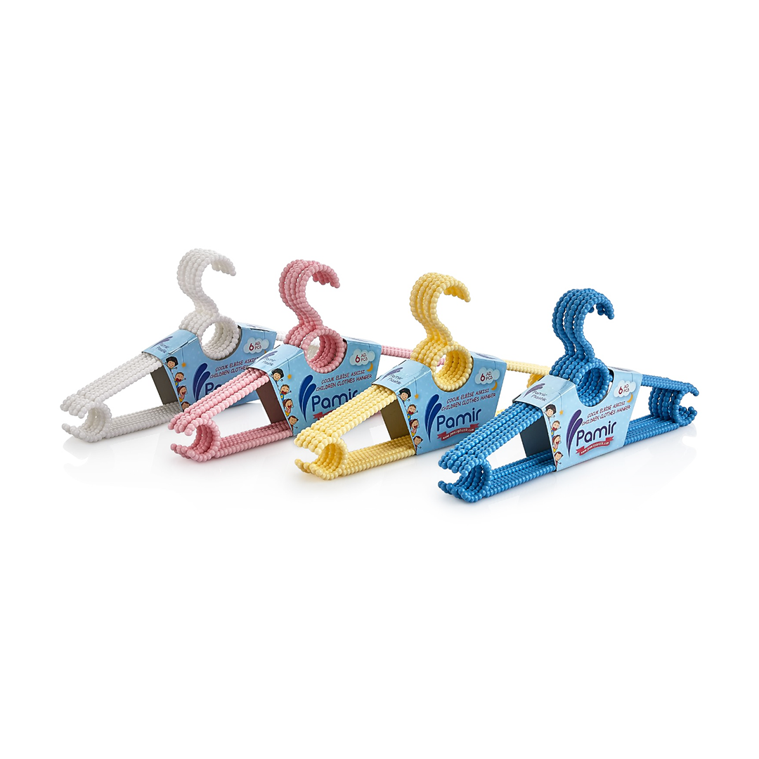 6 PIECES PLS. BEADED CHILDREN'S DRESS HANGER (5347)