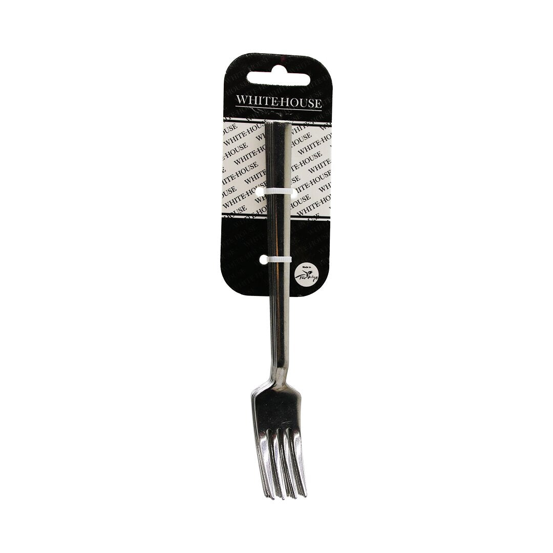 6 PIECE ECONOMY STICK PLAIN METAL DESSERT FORK 2MM (5347)