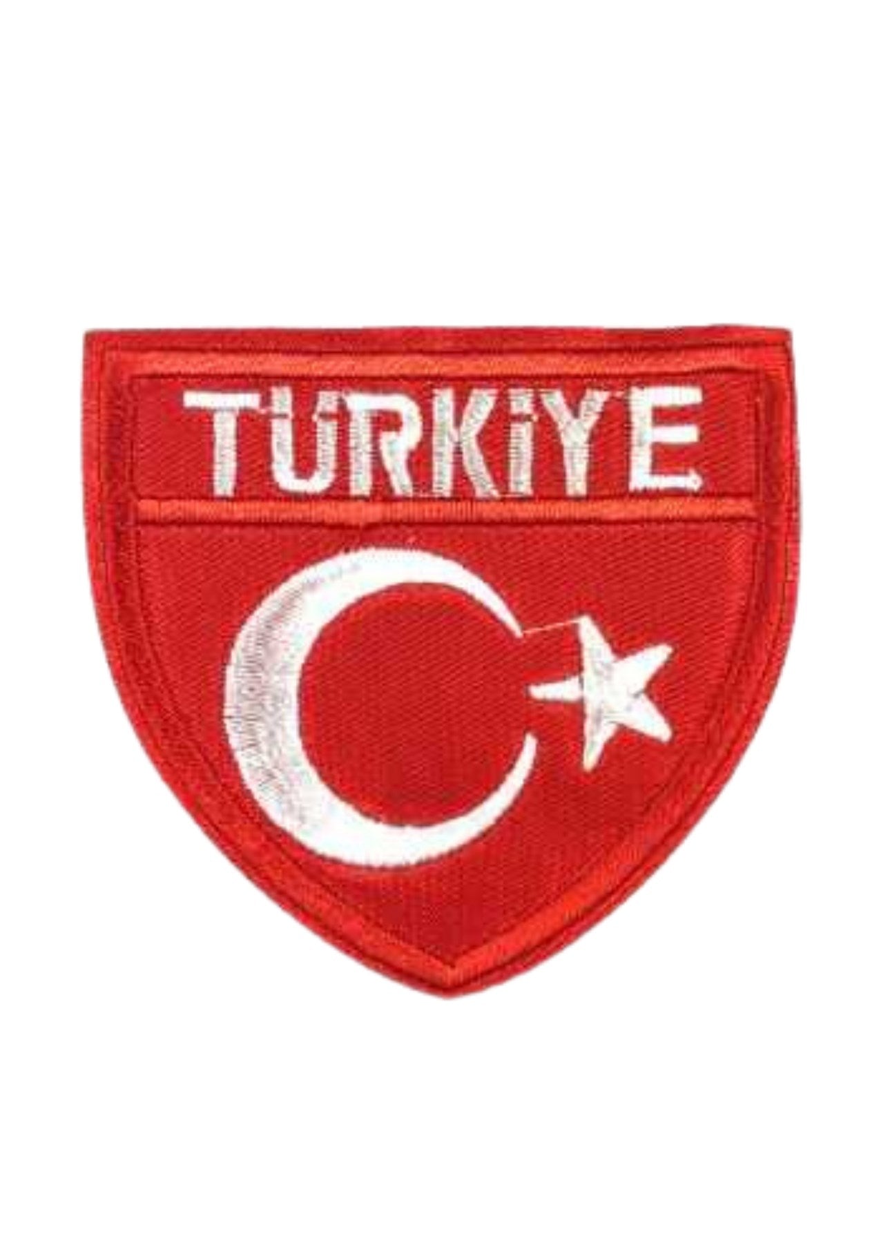 Applique Iron-On Turkish Flag Turkey Written Patch 4 cm