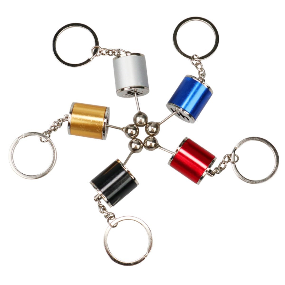 Starixa® Hareketli Araba Vites Anahtarlık Altı Hız Manuel Vites Dişli Shifter Topuzu Metal Anahtarlık