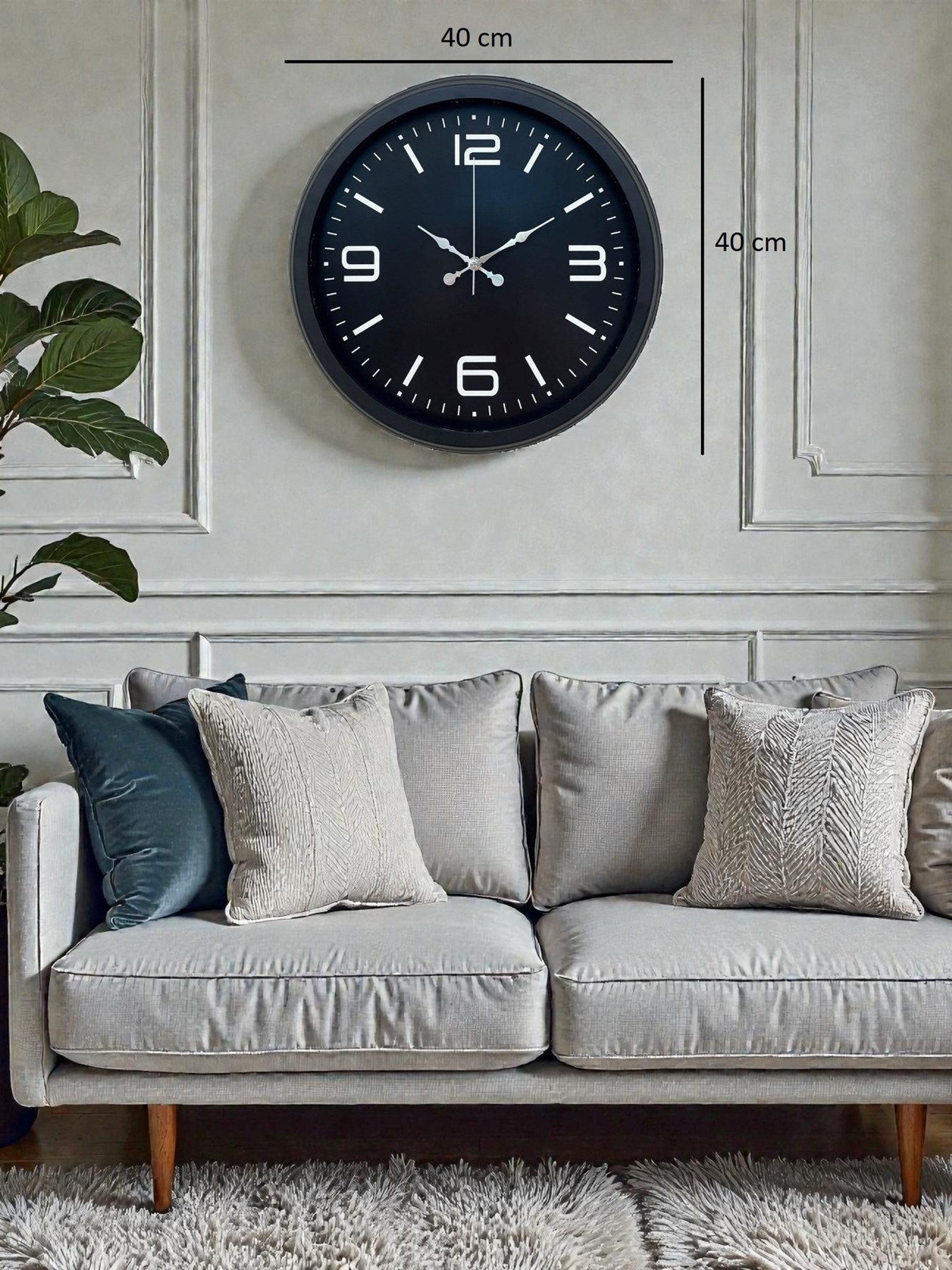 Black Royal Tasarım 40 cm Metal Duvar Saati