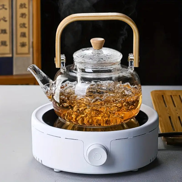 Glass Infuser Teapot with Wooden Handle