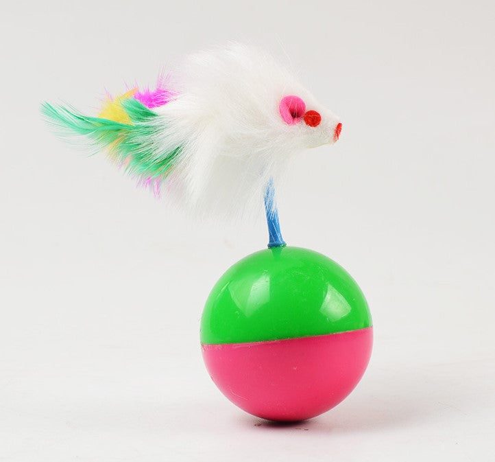 CAT PLAY BALL WITH MOUSE TUMBLER