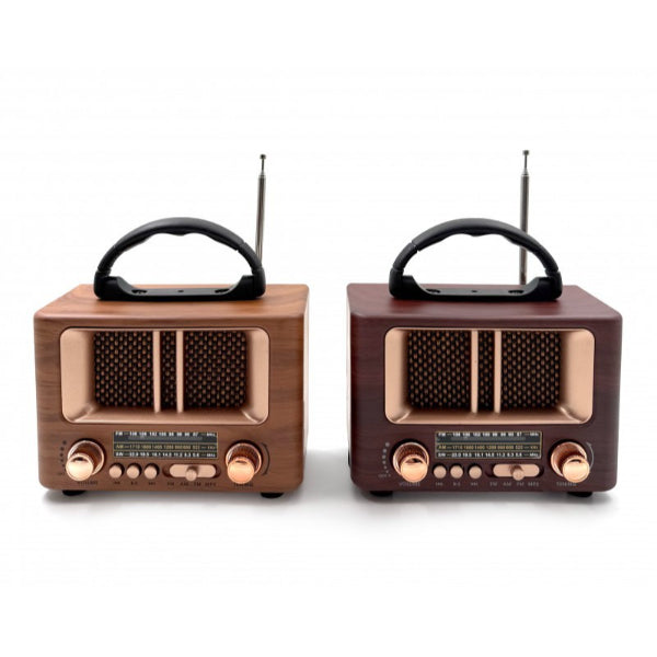 Wooden Square Small Nostalgic Radio