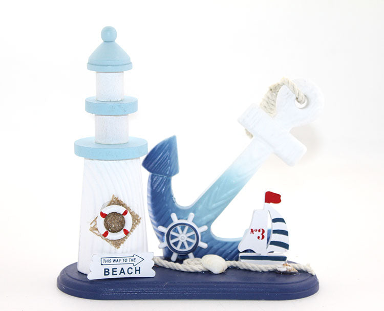 Wooden Marine Anchor Lighthouse