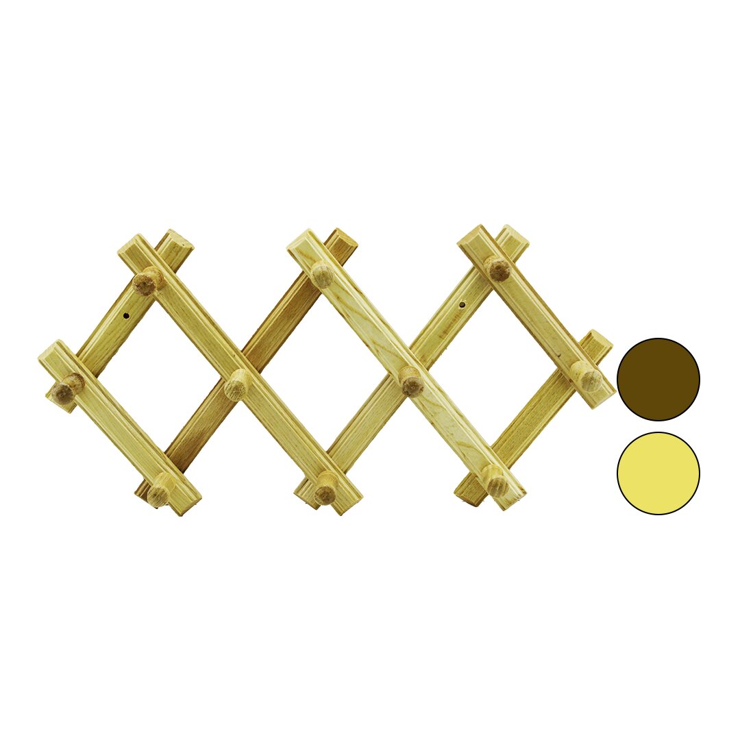 WOODEN 10-ARM ACCORDION WALL HANGER (5347)