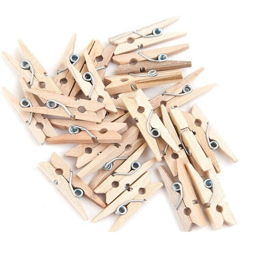 Wooden Mini Raw Clothes Pin 100 Pieces