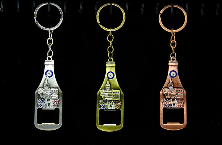 Metal Galata Tower Keychain And Bottle Opener Model 1