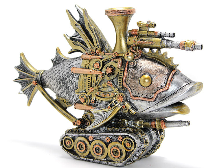 شخصية سمكة مصممة من البوليستر Steampunk