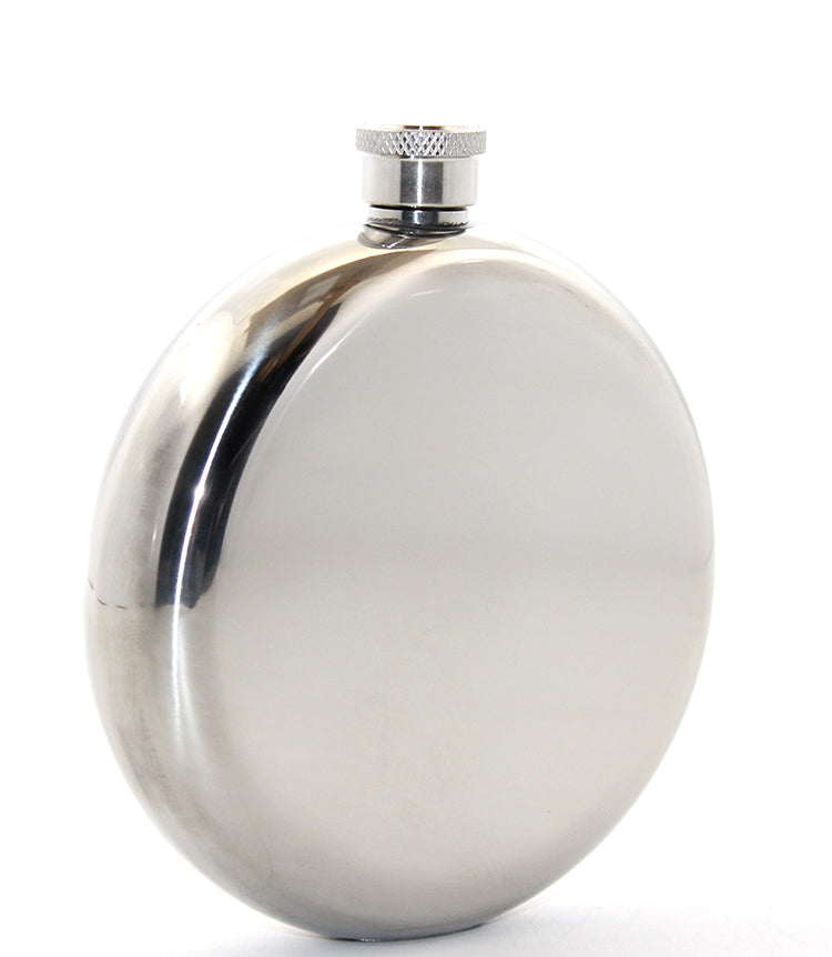 Stainless Steel Round 8 Oz Single Hip Flask Steel Color