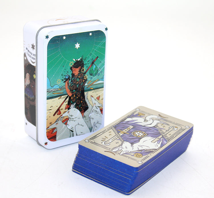 White Numen Tarot Cards in Metal Box