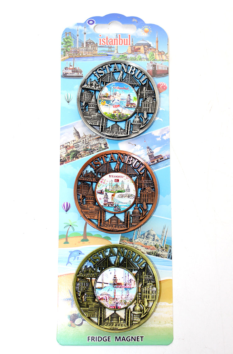 Istanbul Themed Metal Magnet 3-Piece Set Model 1