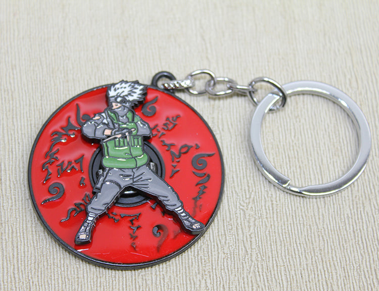 Metal Rotating Anime Figure Keychain