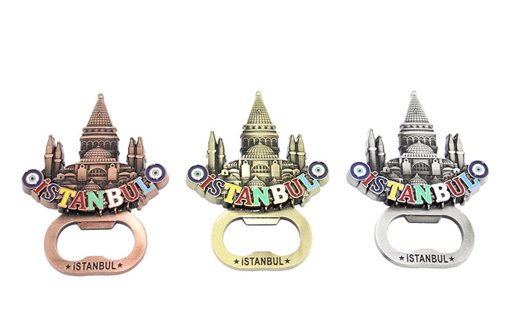 Istanbul Themed Metal Magnet And Bottle Opener
