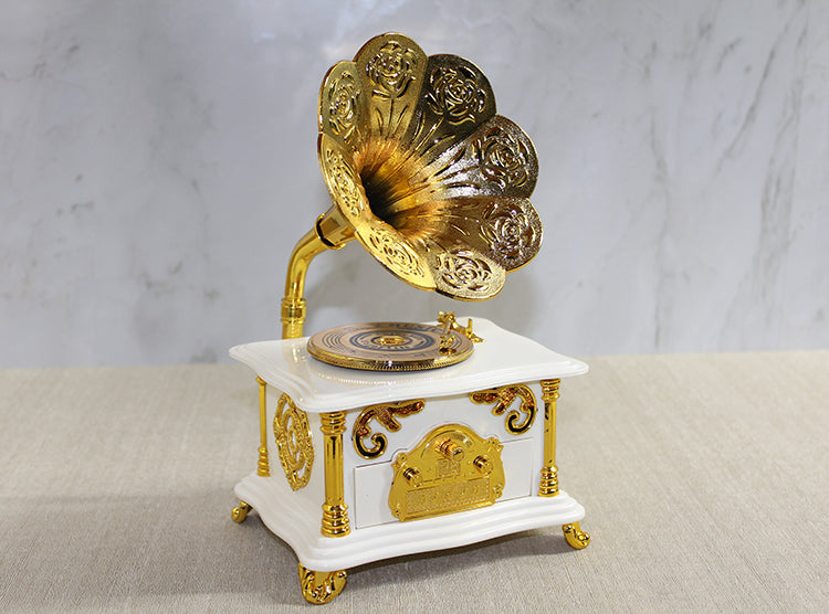 Gramophone Music Box White