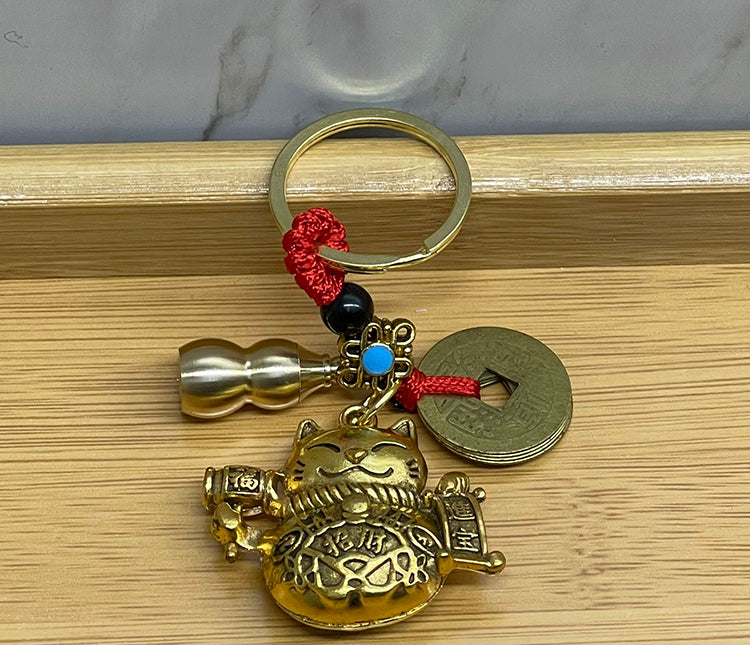 Metal Lucky Cat Keychain Model 1