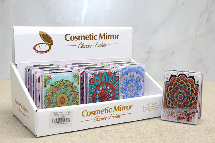 Mandala Patterned Movable Water Hand Mirror - Model 4