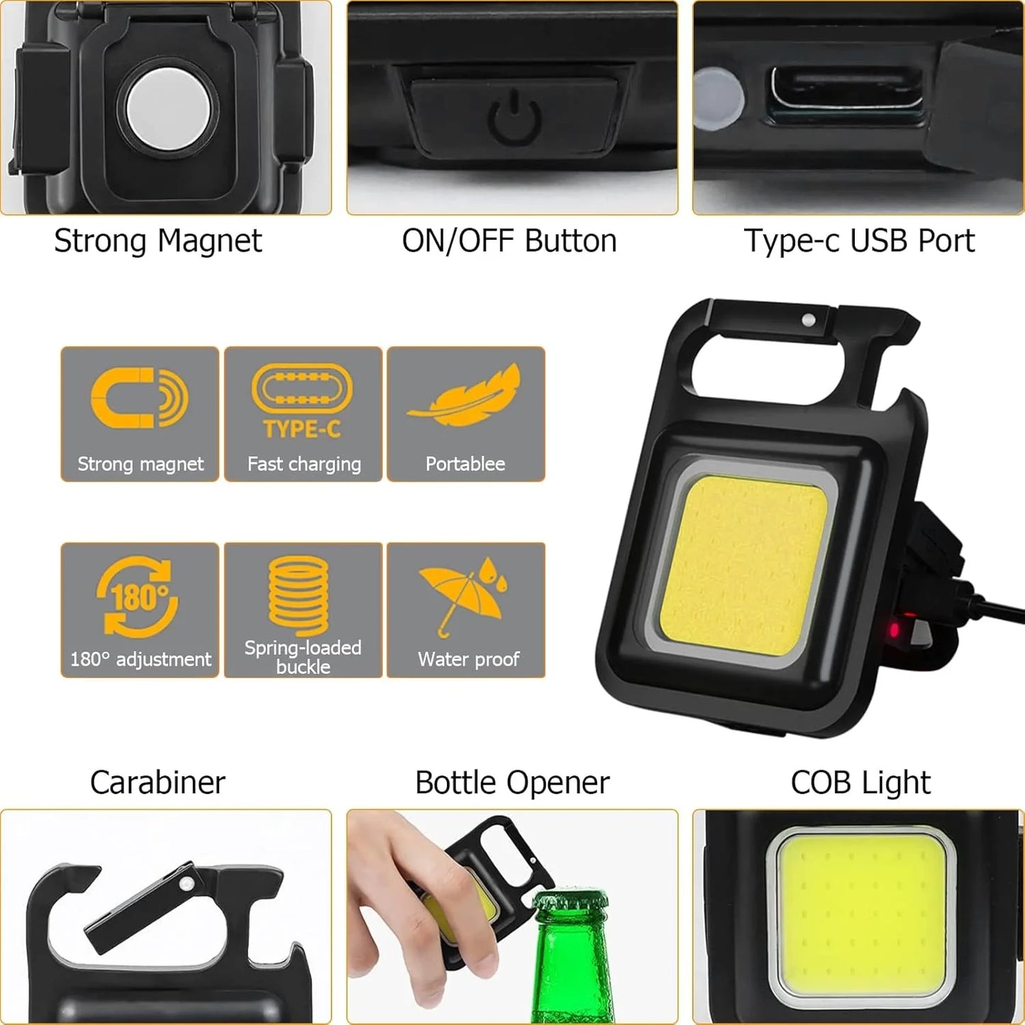 مصباح يدوي بميدالية مفاتيح Cob Led (5347)