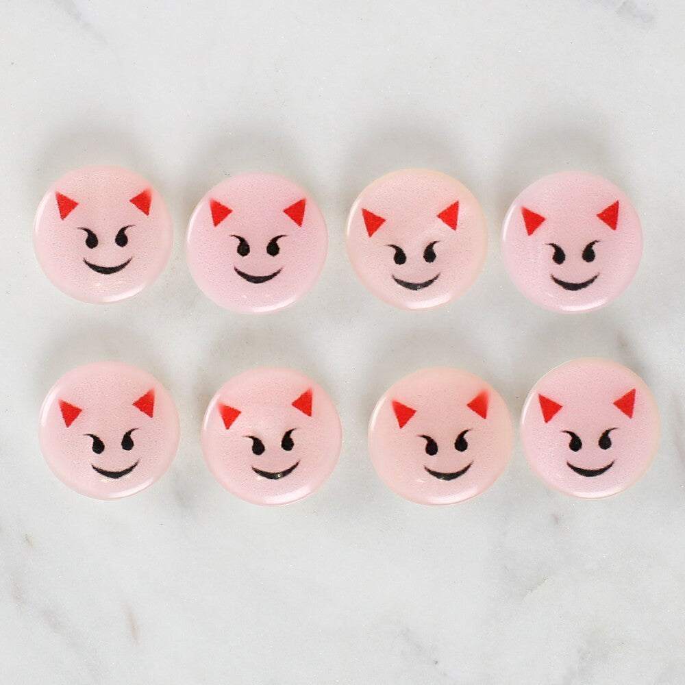 Loren Crafts 8-Piece Smiling Face Button - 1023