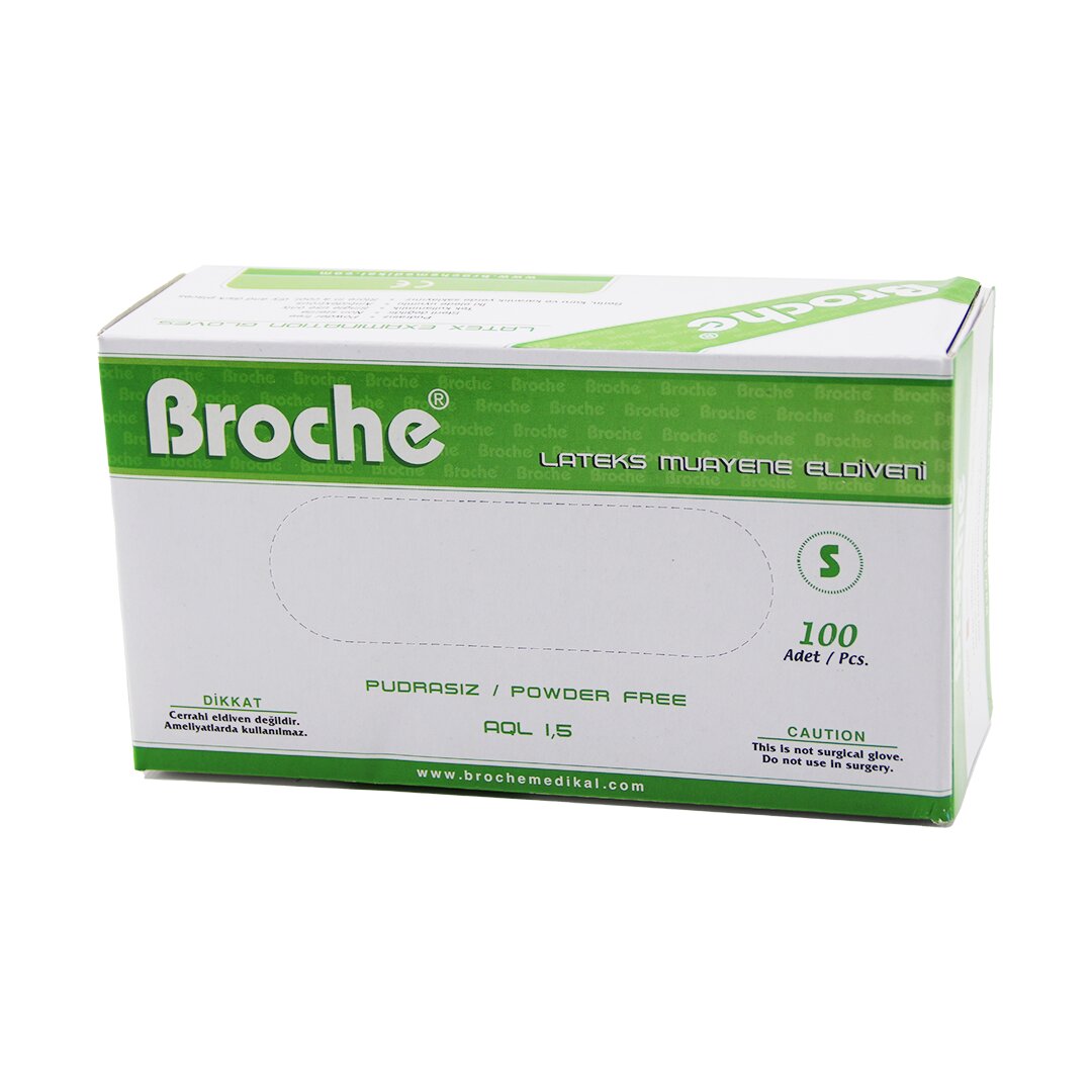 قفازات فحص BROCHE S، خالية من البودرة، عبوة 100 قطعة (5347)