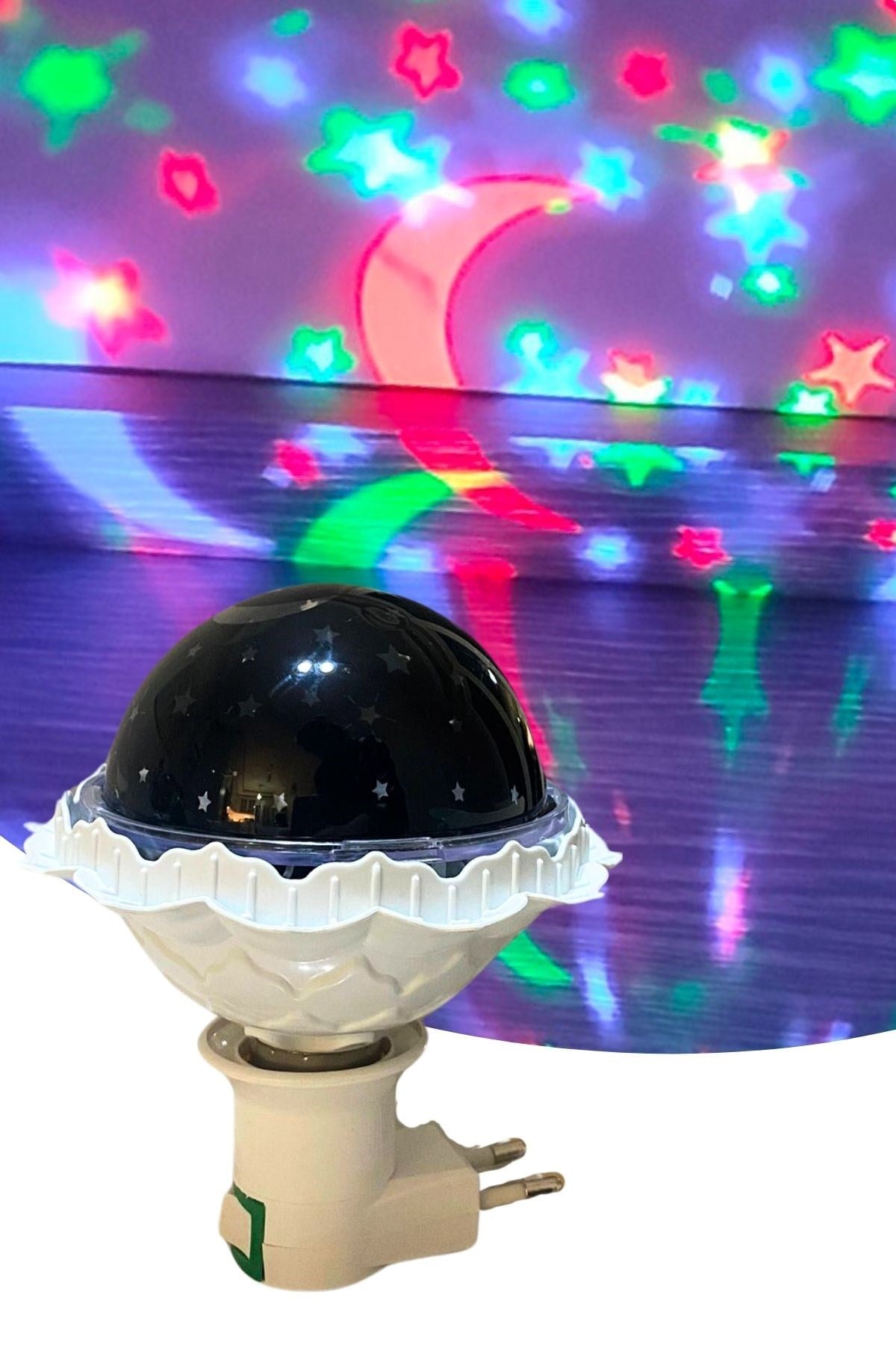 Starixa® Kristal Gökyüzü Modlu Yıldızlı Hareketli 360 Derece Dönen Kristal Led Ampül