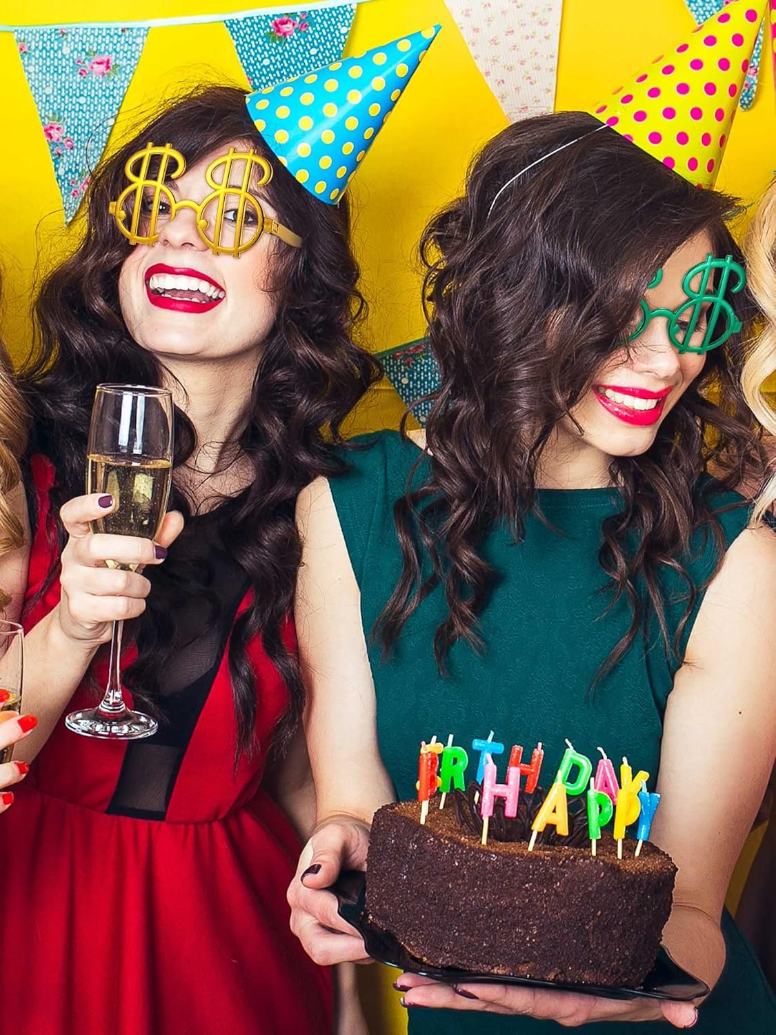 Dollar Sign Metallic Party Glasses 6 Pieces (5347)