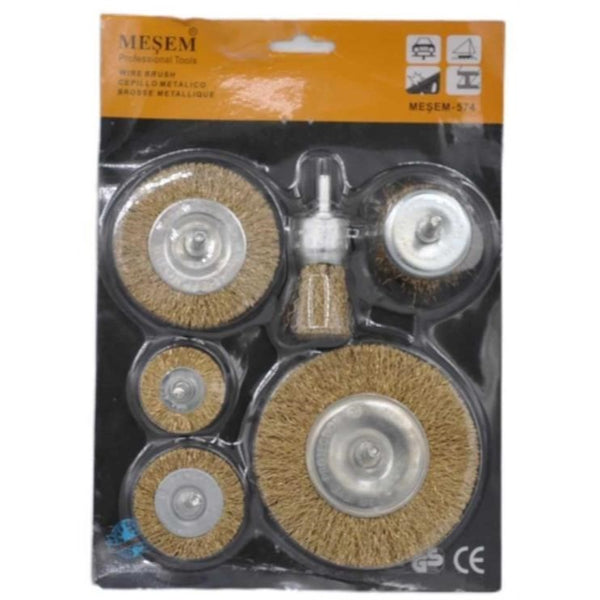 6-Piece Pin Wire Brush Set - Rust Oil Dirt Paint Adhesive Remover