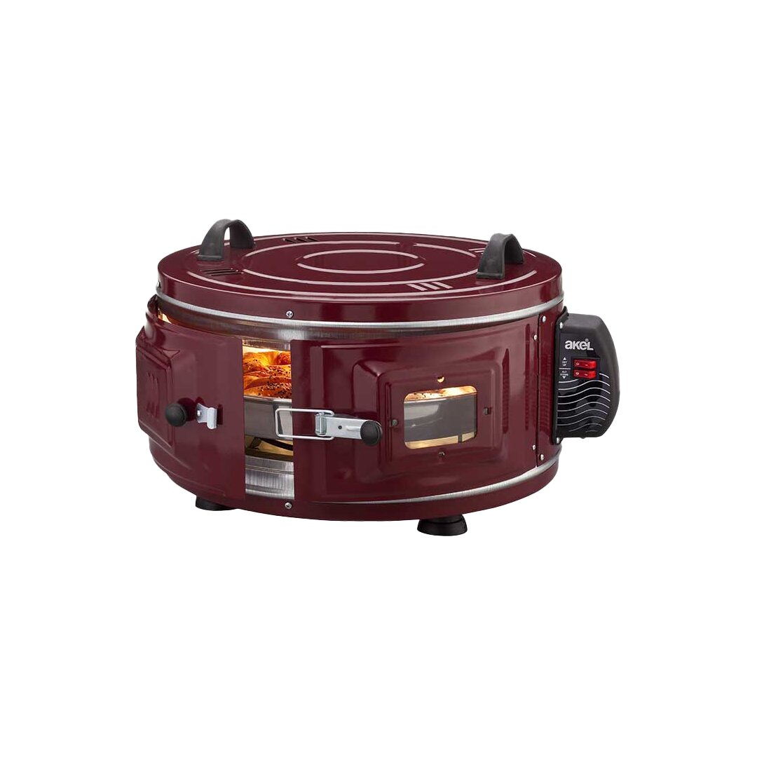 EKONOMİK YUVARLAK DAVUL FIRIN 1100W - 46CM ALÜMİNYUM TEPSİ ÖN GÖZETLEME CAMI AF-007 (5347)