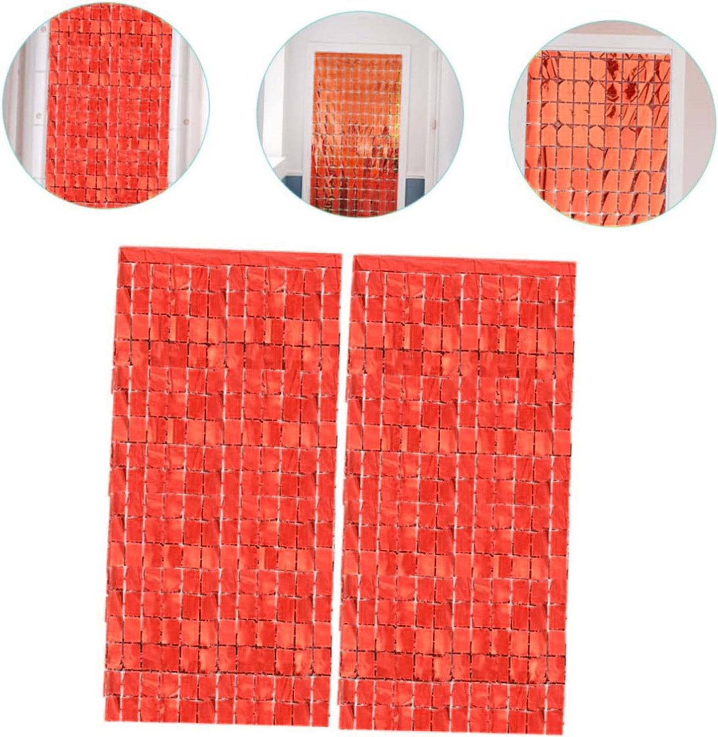 Extra Metallic Red Disco Door Curtain