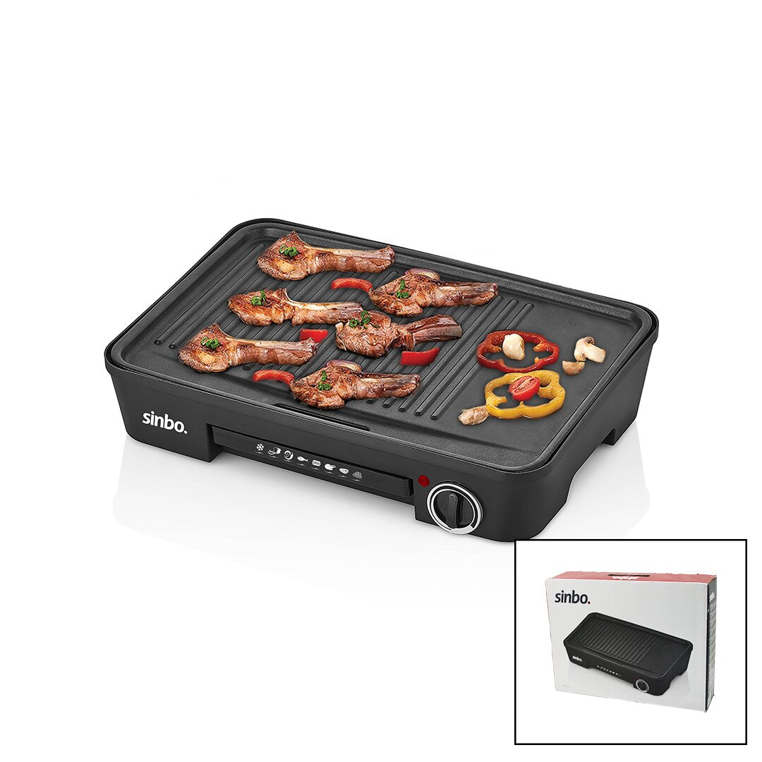 ELECTRIC GRILL ADJUSTABLE THERMOSTAT NON-STICK EASY CLEAN 2200W SBG-7120 (5347)
