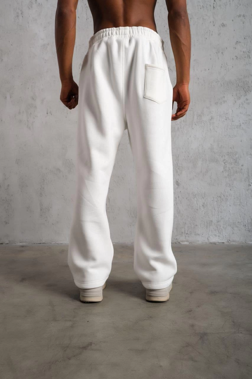 Erkek Baggy Alt Eşofman - Beyaz